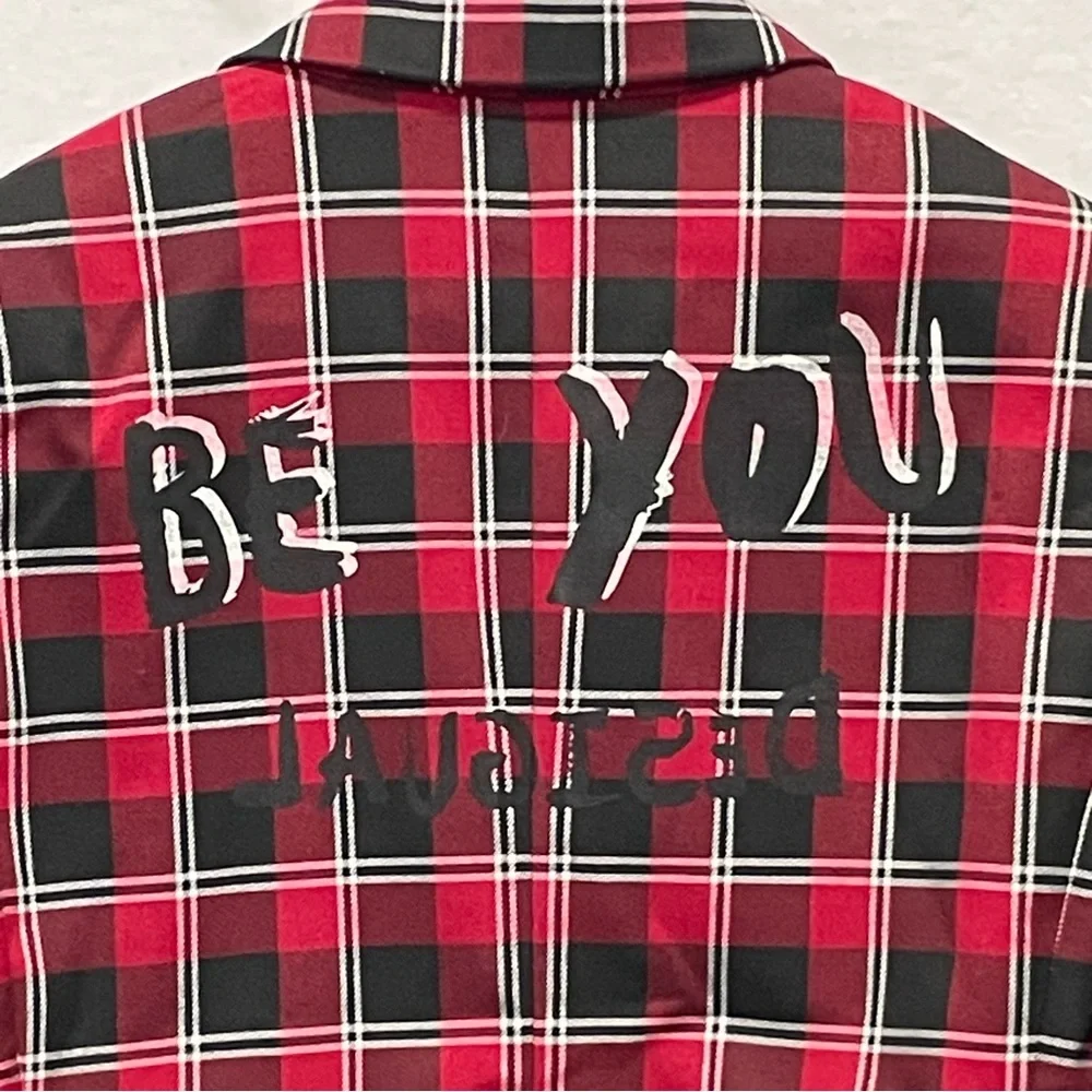 Desigual Red and Black Plaid Blazer - Picture 7 of 11